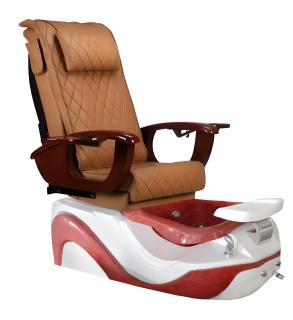 Fotel kosmetyczny elektryczny z masażem do pedicure stóp do salonu SPA brązowy