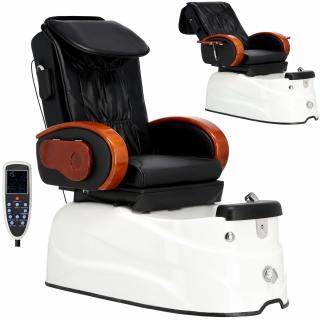 Fotel kosmetyczny elektryczny z masażem do pedicure stóp do salonu SPA czarny produkt złożony