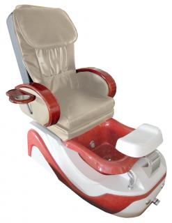 Fotel kosmetyczny elektryczny z masażem do pedicure stóp do salonu SPA kremowy