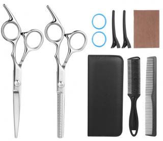 Frcolor zestaw fryzjerski degażówki i nożyczki praworęczne 6,0 + futerał grzebienie offset fryzjerskie do strzyżenia włosów do salonu linia...