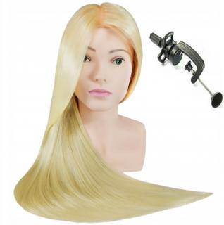 Główka treningowa z popiersiem Ula 80 cm blond, włos termiczny + uchwyt,, fryzjerska do czesania, głowa do ćwiczeń