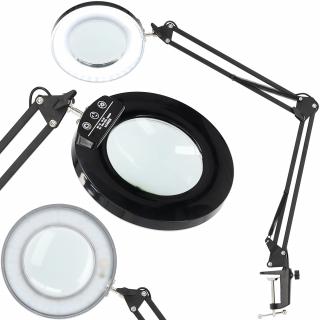 Lampa lupa kosmetyczna LED dermatologiczna 10 W przykręcana do biurka ze statywem