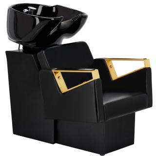 Myjnia myjka fryzjerska barberska Tomas Gold do salonu fryzjerskiego barberskiego ruchoma ceramiczna misa armatura bateria słuchawka