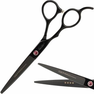 Nożyczki fryzjerskie leworęczne Gepard 5,5 black Offset linia Superior