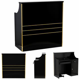 Recepcja fryzjerska lakierowana Alexa 100 cm kosmetyczna do salonu gabinetu SPA czarny
