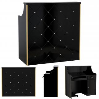 Recepcja fryzjerska lakierowana Diamond 100 cm kosmetyczna do salonu gabinetu SPA czarny