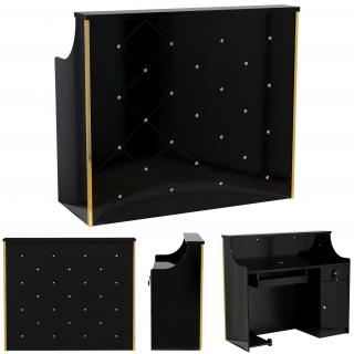 Recepcja fryzjerska lakierowana Diamond 120 cm kosmetyczna do salonu gabinetu SPA czarny