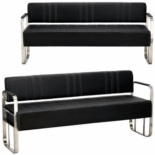 Sofa kanapa do salonu poczekalni gabinetu dwuosobowa srebrna rama
