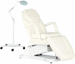 Zestaw kosmetyczny fotel kosmetyczny + lampa lupa kosmetyczna