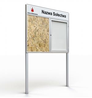 Gablota sołecka wolnostojąca 100x150cm dzielona z szyldem
