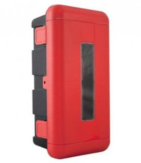 Pojemnik na gaśnicę 6kg czerwono-czarny z okienkiem