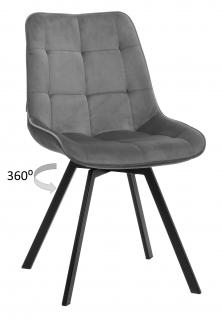 Krzesło obrotowe tapicerowane LAPO velvet szary