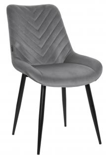 Krzesło tapicerowane ARON velvet ciemny szary
