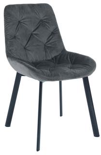 Krzesło tapicerowane BERG velvet ciemny szary
