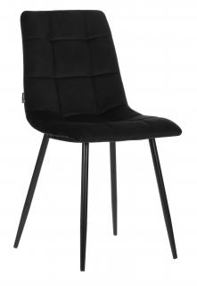 Krzesło tapicerowane BRUNO velvet czarne
