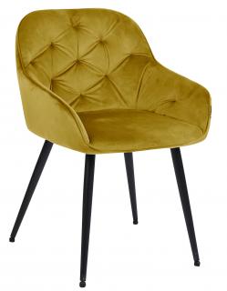 Krzesło tapicerowane LOREN velvet curry