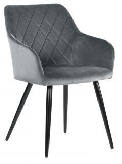 Krzesło tapicerowane MILTON velvet ciemny szary