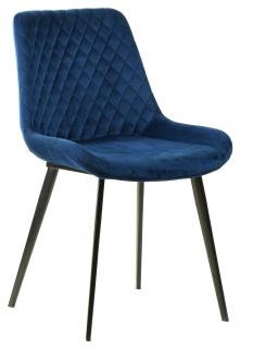Krzesło tapicerowane NORA velvet niebieski