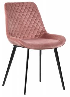 Krzesło tapicerowane NORA velvet róż antyczny