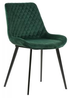 Krzesło tapicerowane NORA velvet zielony