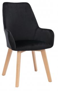 Krzesło tapicerowane NORD velvet czarny