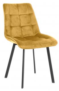 Krzesło tapicerowane Tuluza velvet musztardowe