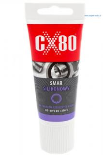 CX80 SMAR SILIKONOWY DO PLASTIKU GUMY ODPORNY 40G CX80 Smar Silikonowy Bezbarwny 40 gram ATEST