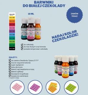 Barwnik płynny do czekolady i mas tłustych POMARAŃCZOWY 18ml
