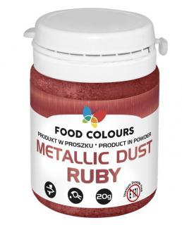 Barwnik w proszku perłowy BORDOWY Metallic Dust Ruby do aerografu i ręcznego dekorowania 20g