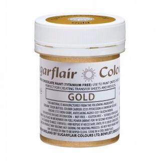 Barwnik ZŁOTY - GOLD na bazie masła kakaowego do czekolady i mas tłustych Sugarflair Colours 35g