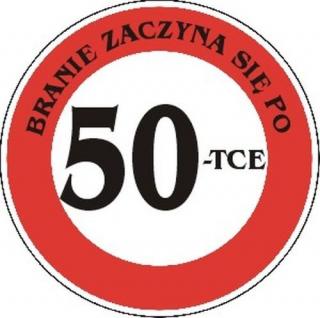 Krążek waflowy "Branie zaczyna się po 50-tce" 20cm