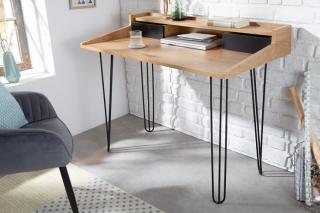 Biurko industrialne STUDIO 110cm Stolik pod laptopa imitujący dąb
