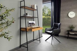 Biurko SLIM LINE 175 cm czarne z półką