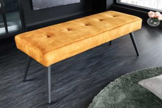 Designerska ławka BOUTIQUE 100cm musztardowa