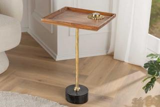 Designerski stolik boczny TRAYFUL 55cm lite drewno akacja