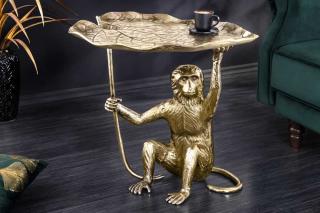 Designerski stolik boczny WILDLIFE MONKEY 60cm złoty