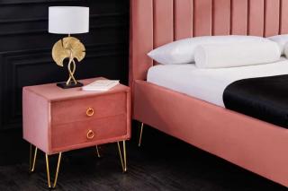 Designerski stolik nocny PEARL 50cm stare różowe złoto