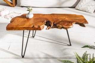 Ekskluzywny stolik z drewna tekowego WILD 100cm