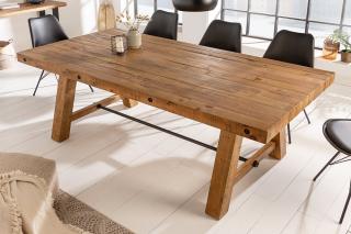 Industrialny stół do jadalni FINCA 200cm vintage brązowy drewno sosnowe