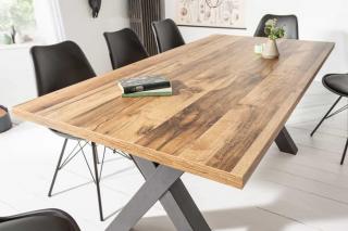 Industrialny stół do jadalni MONTREAL 180cm naturalny z ramą X