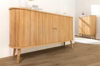 Komoda retro VALHALLA WOOD 160 cm imitujący naturalne drewno dębowe