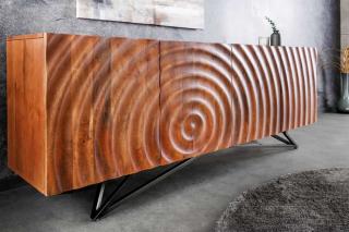 Komoda ZEN 180 cm drewno mango front 3D ( 2499 zł )