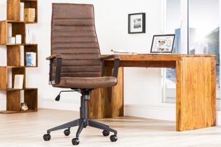 Krzesło biurowe LAZIO brązowe z podłokietnikami