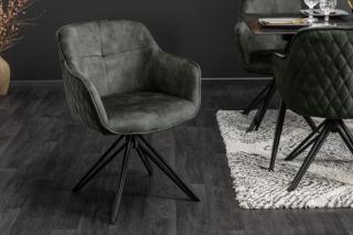 Krzesło obrotowe EUPHORIA ciemnozielony aksamit retro