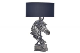 Lampa stołowa CABALLO 60 cm srebrna głowa konia