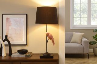 Lampa stołowa WILDLIFE 75 cm różowa papuga