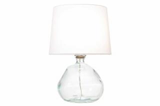 Nowoczesna lampa stołowa CLASSIC 45cm transparentna biały klosz