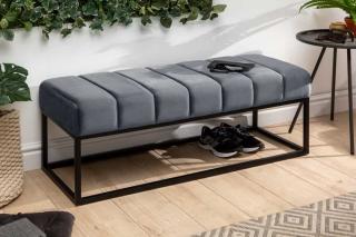 Nowoczesna ławka PETIT BEAUTÉ 110cm srebrnoszara