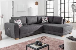 Nowoczesna rozkładana sofa NORWEGIA Szara 255cm poduszki w zestawie