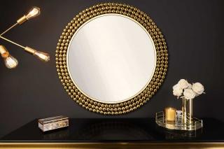Okrągłe lustro ścienne PEARLS 75cm złote